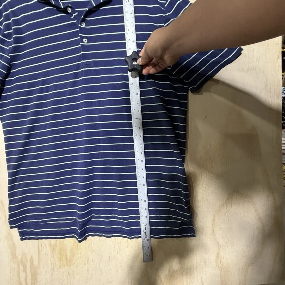 Polo Golf‎ Ralph Lauren Striped Polo Shirt Blue Stretch Mens XL Casual